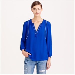 J Crew Tassel Trim Top